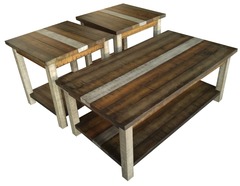 Awf Imports - Rustic Retrieve Cocktail & 2 End Tables