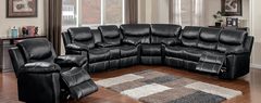 Awf Imports - Champion Black Reclining Sectional