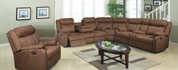 Awf Imports - Choclolate Reclining Sectional