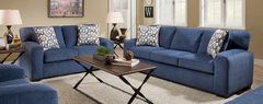 American Furniture Manufacturing - Perth Blueberry Stationary Sofa and Loveseat Set