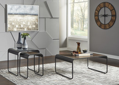 ASHLEY - Larzeny Brown And Black Coffee and End Tables
