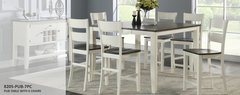 AWF Imports - Grey & White Leg Dining Table, 6 Chairs