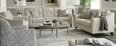 Washington Furniture - Oliver Sand Stationary Sofa & Loveseat Set
