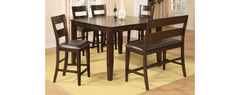 Awf Imports - Hardy Pub Dining Table & 4 Chairs + Bench