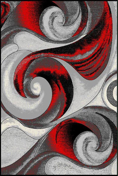 Abstract swirls with stippled gradient 5x7 Red