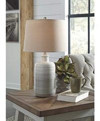 ASHLEY Marnina Brown Ceramic Table Lamp Set of 2