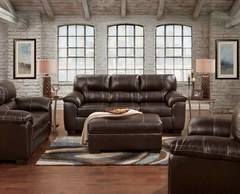 Affordable Furniture Manufacturing - Austin Chocolate Stationary Sofa and Loveseat