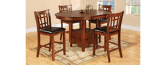 Awf Imports - Oak Dining Pub Table & 4 Chairs