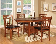 Awf Imports - Oak Dinning Table, 4 Side Chairs